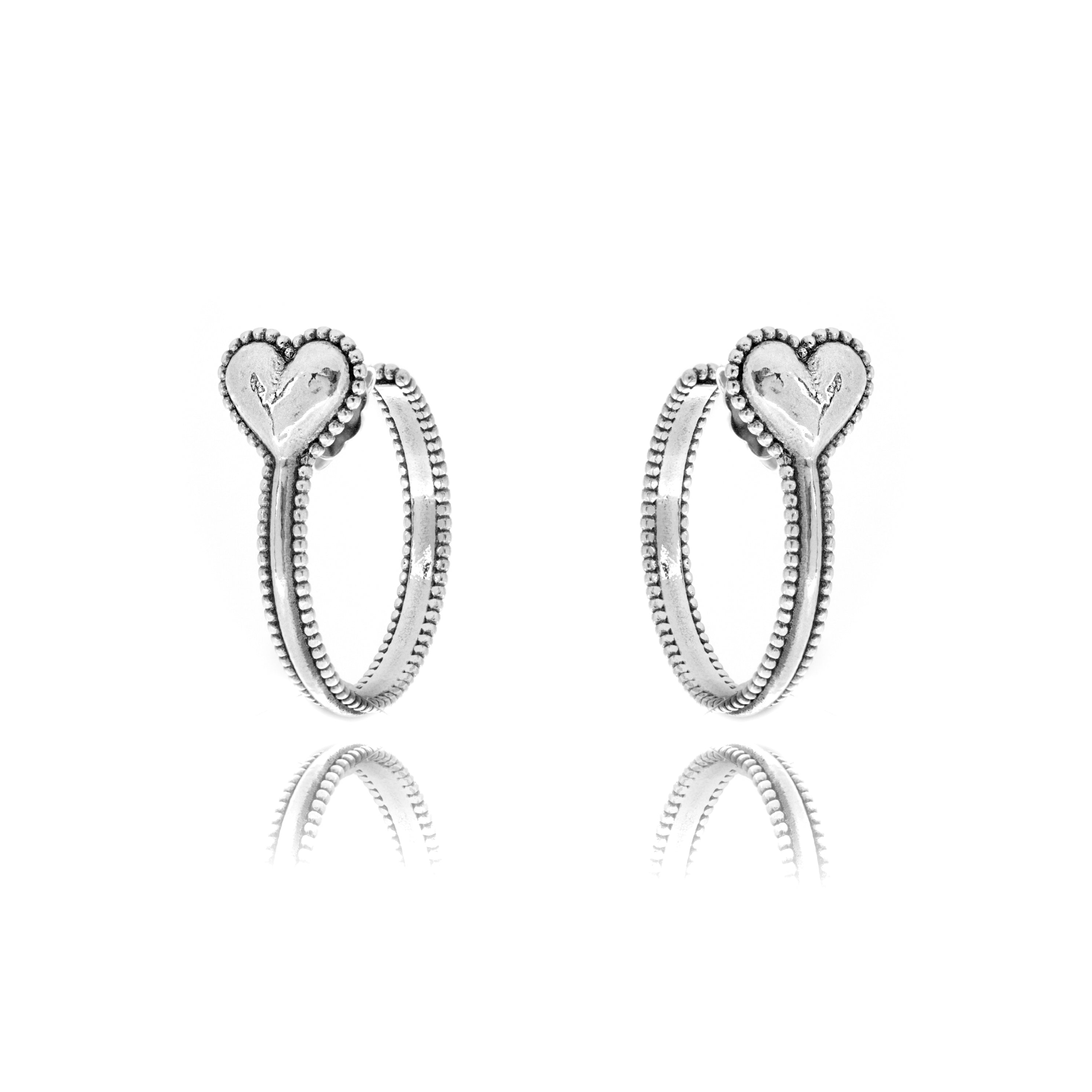 עגילים חישוקים לב