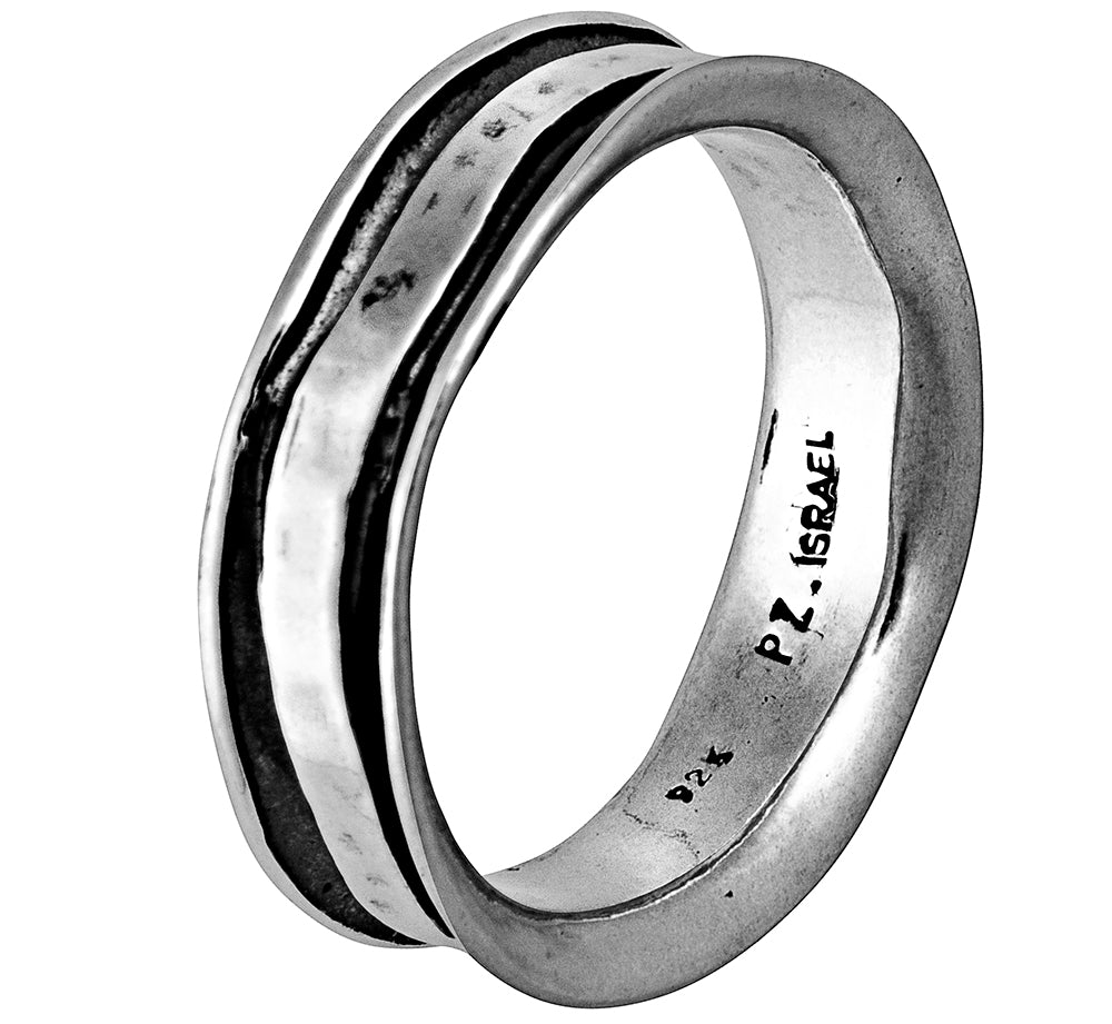 טבעת רצועה לגברים עם טקסטורה