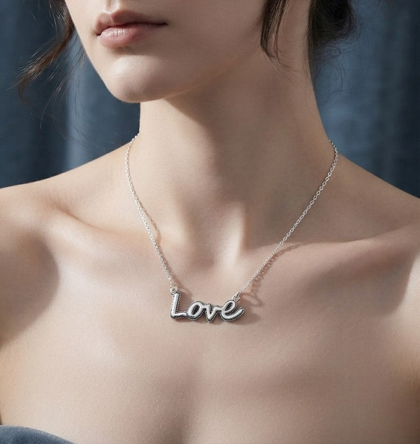 שרשראות כסף עם מסר – HOPE / SMILE / LOVE