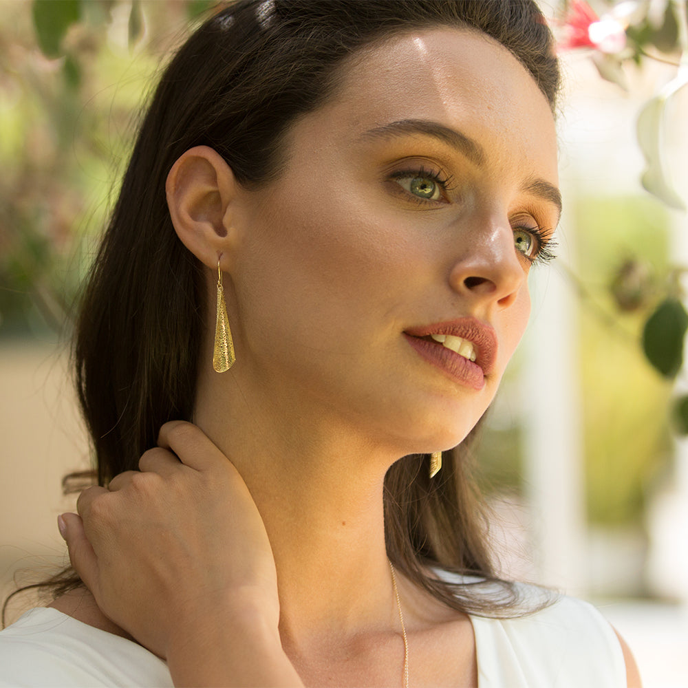 עגילי רשת מעוצבים 14 קראט