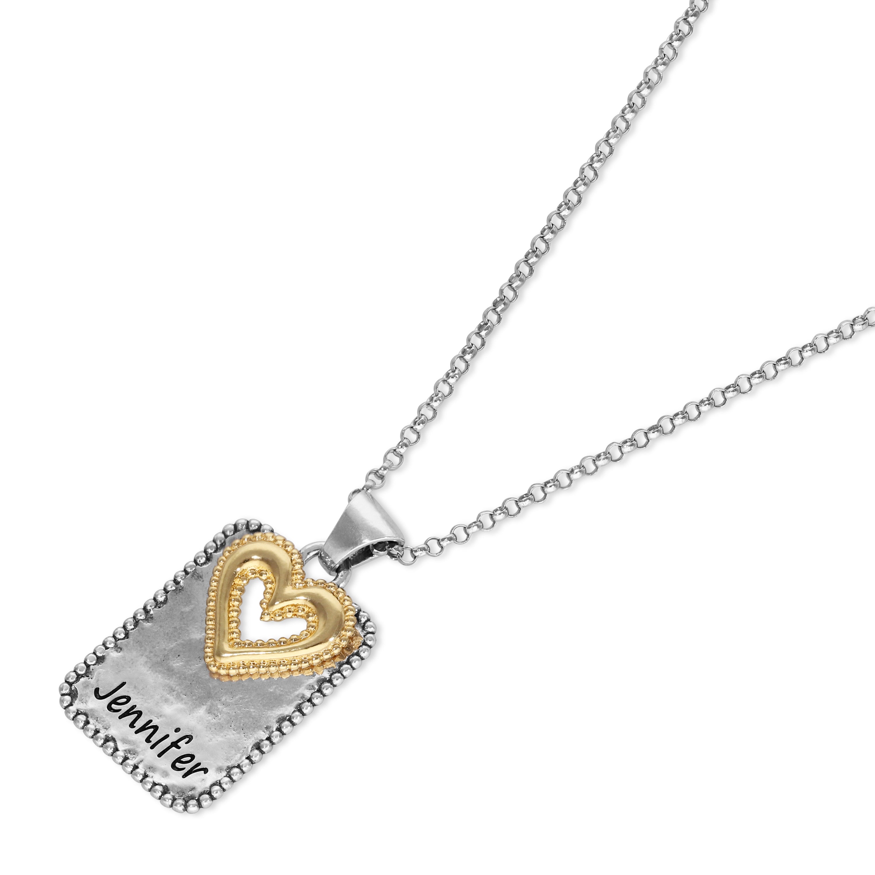 שרשרת לב דו גוונים בהתאמה אישית