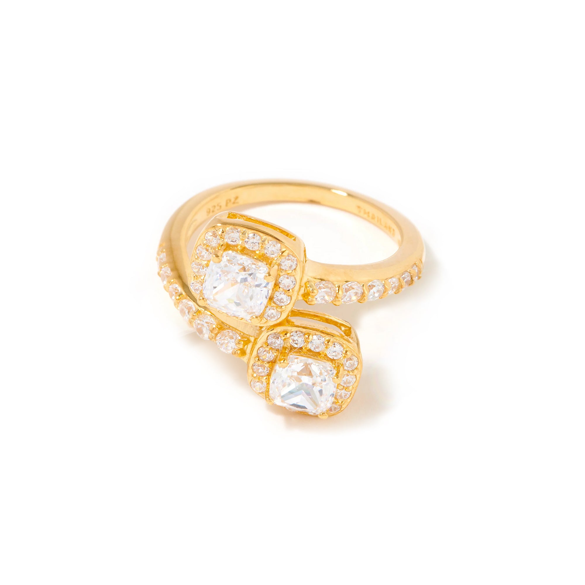 טבעת כרית מעקף אבני זירקון