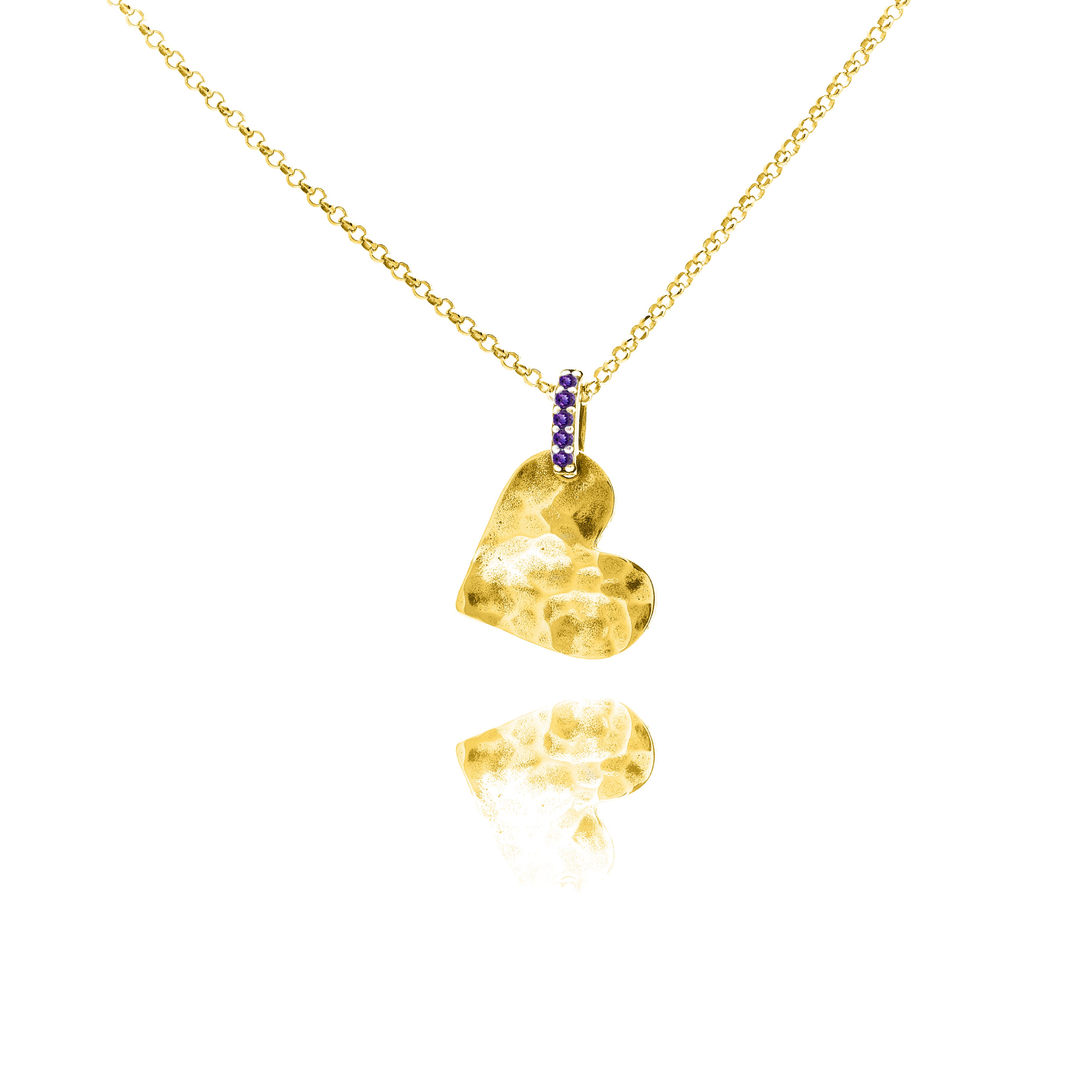 שרשרת לב עם אבני חן