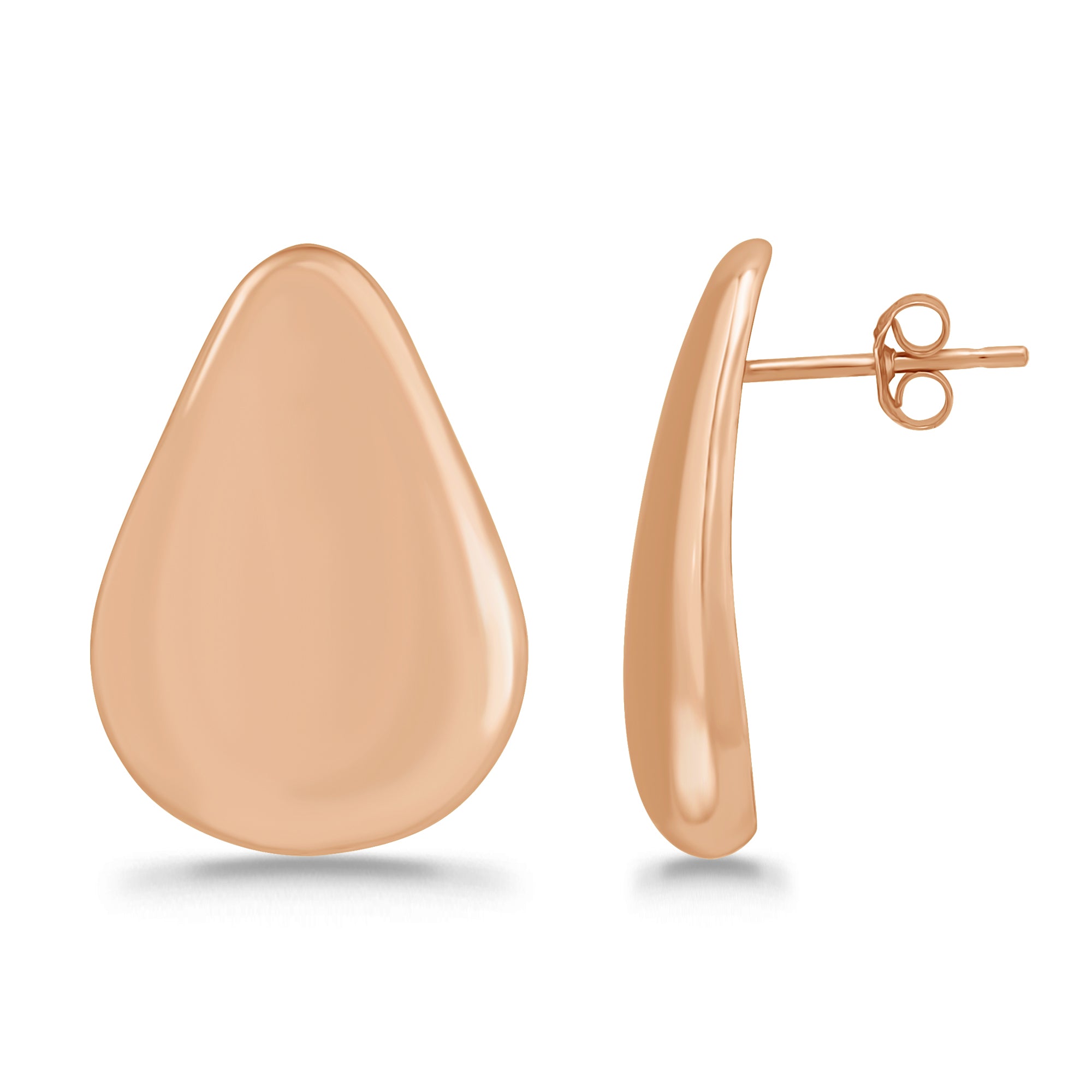 עגילי סטאד טיפה מודרניים מכסף – גימור מבריק