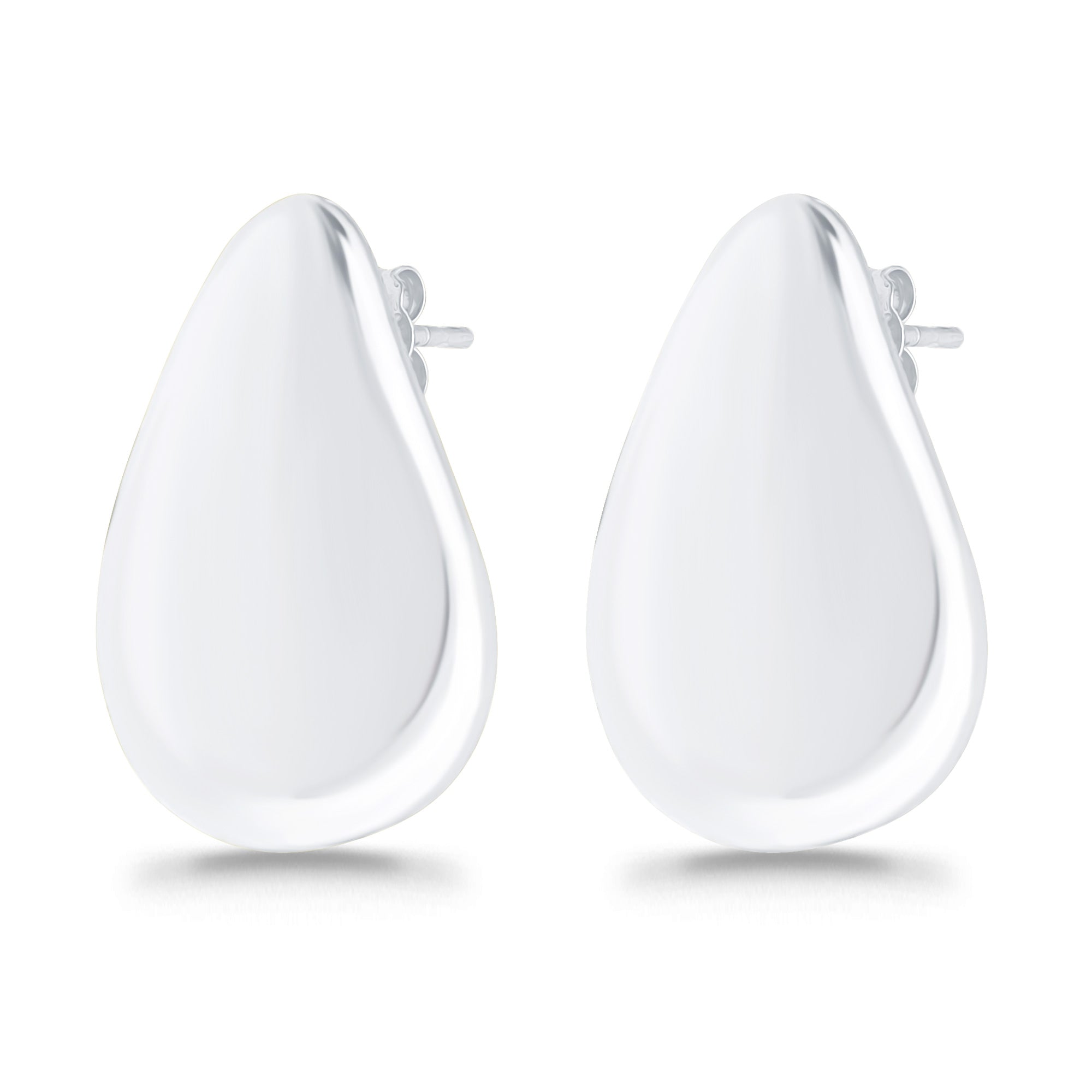 עגילי סטאד טיפה מודרניים מכסף – גימור מבריק