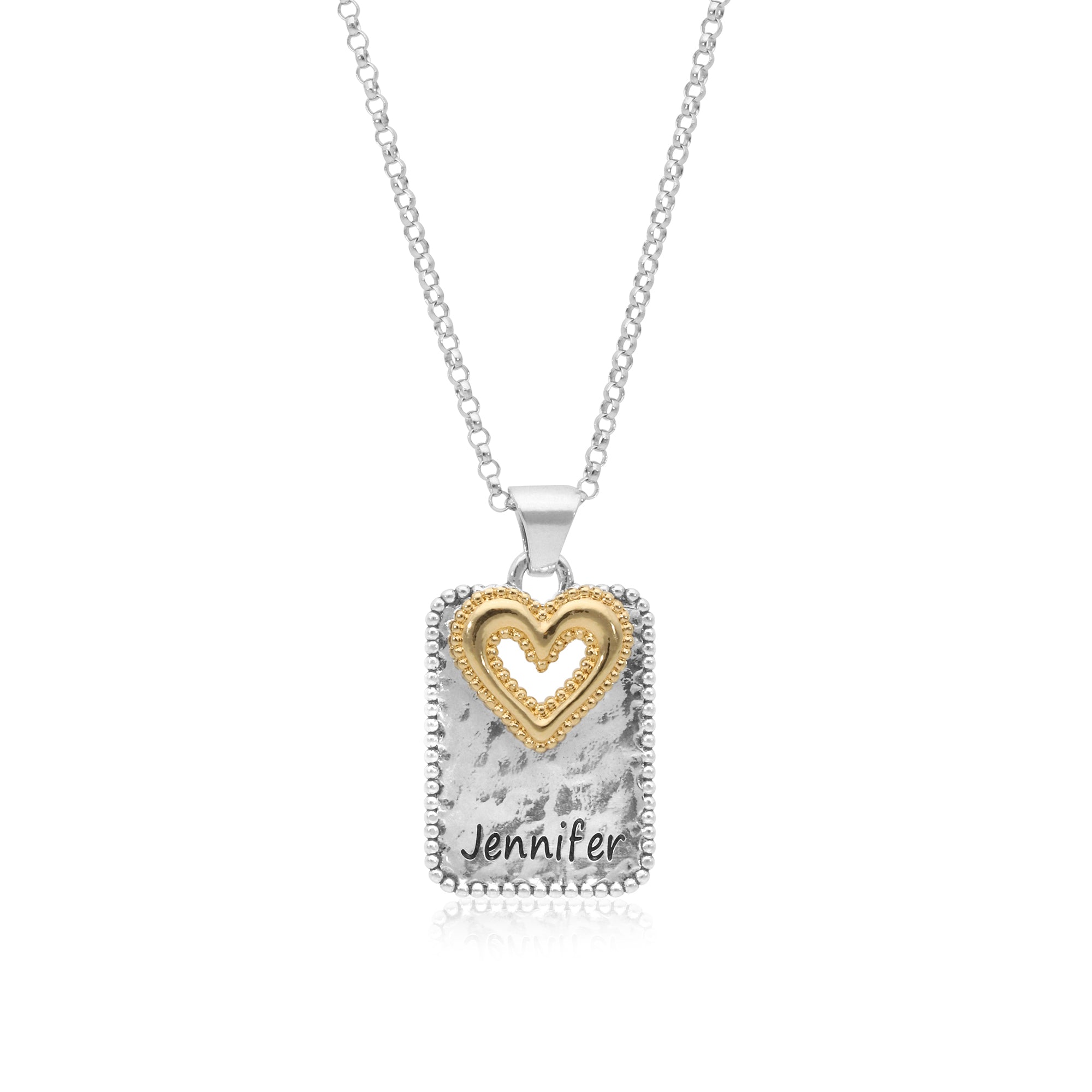 שרשרת לב דו גוונים בהתאמה אישית