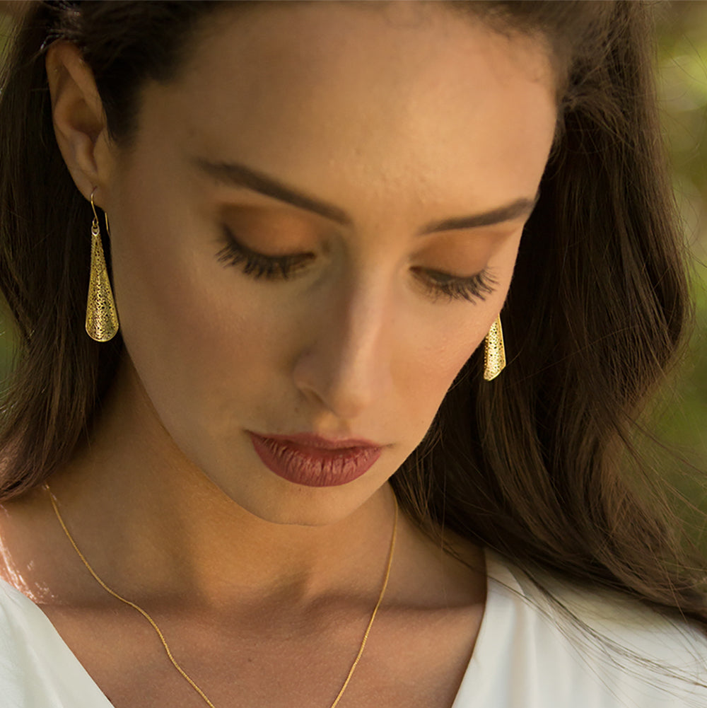 עגילי רשת מעוצבים 14 קראט