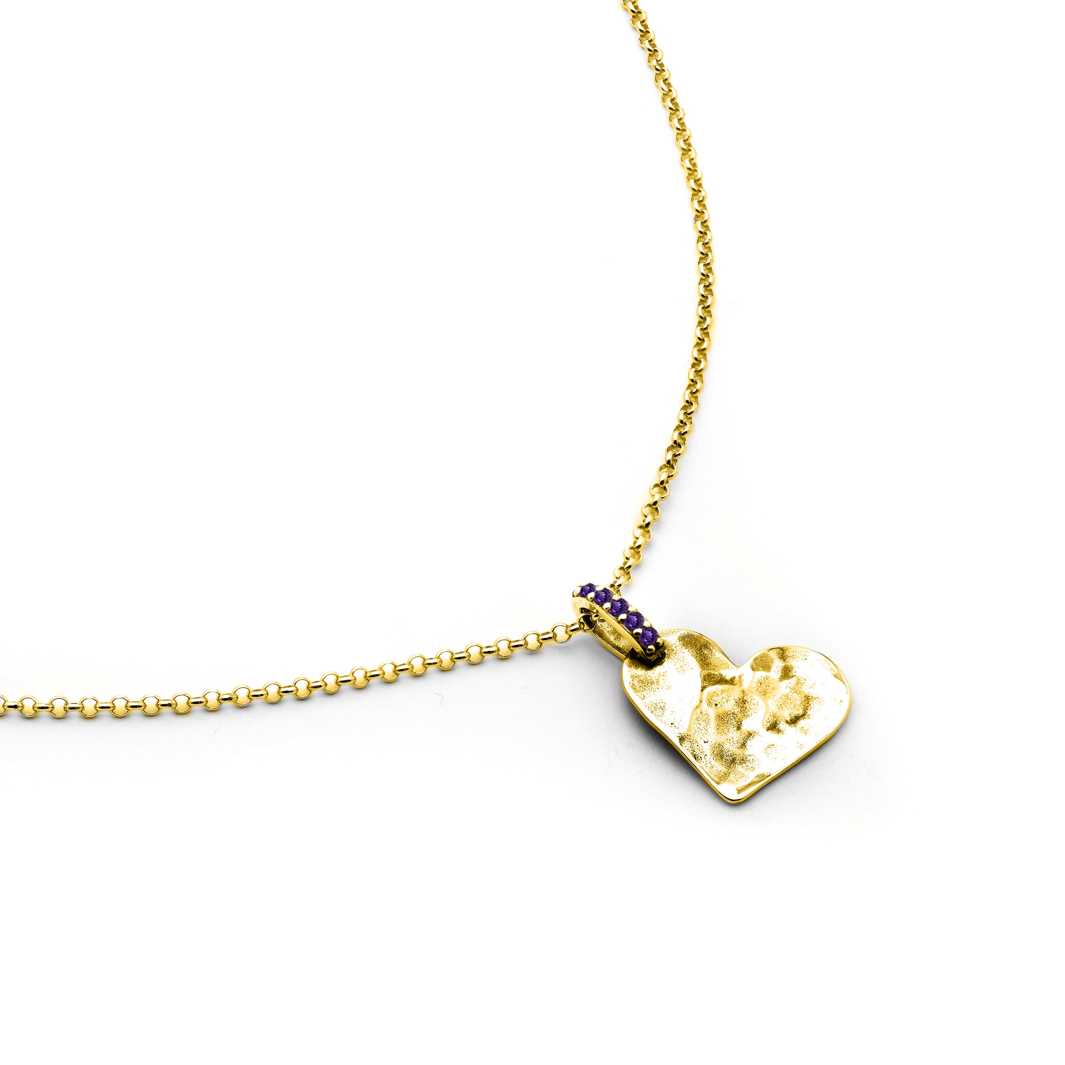 שרשרת לב עם אבני חן