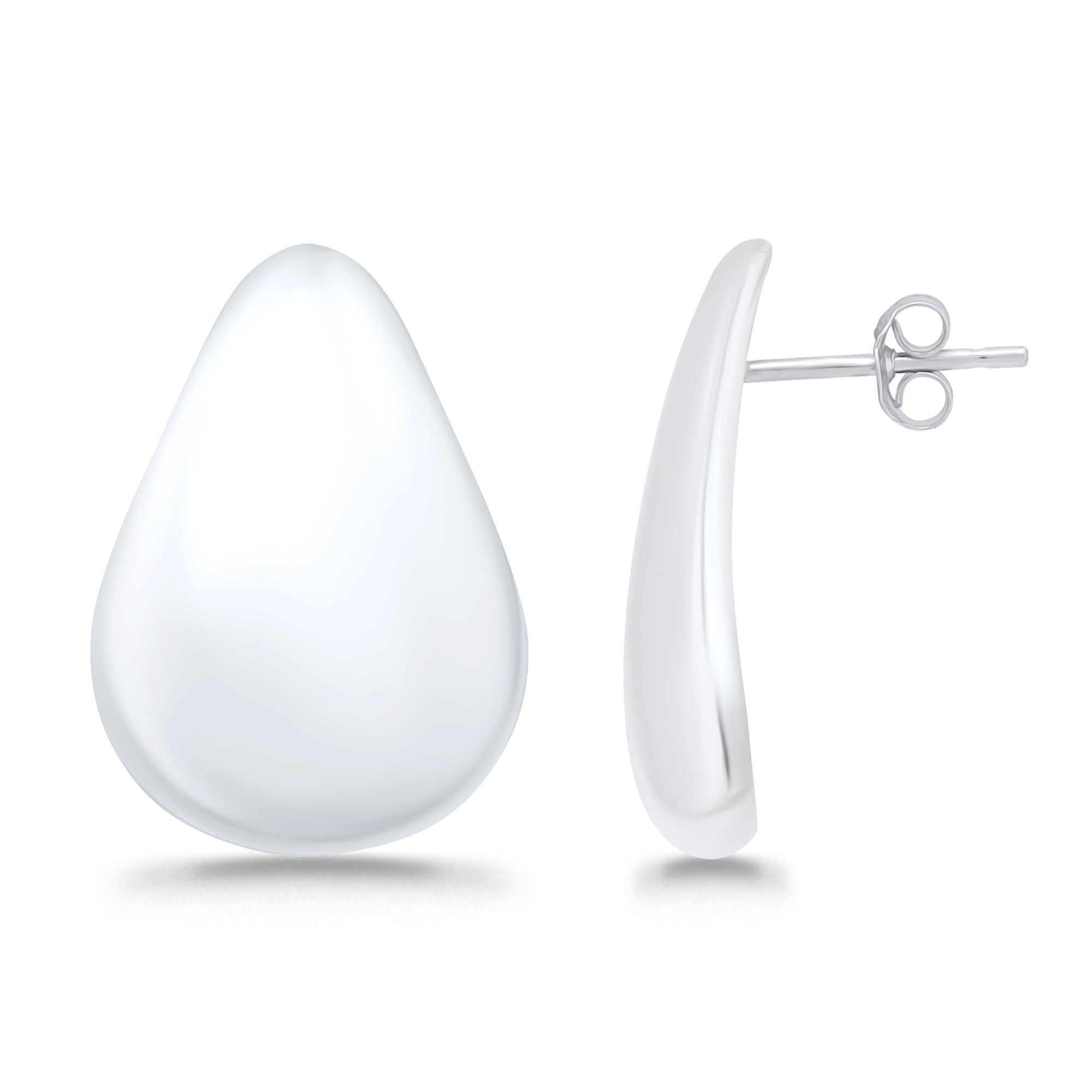 עגילי סטאד טיפה מודרניים מכסף – גימור מבריק